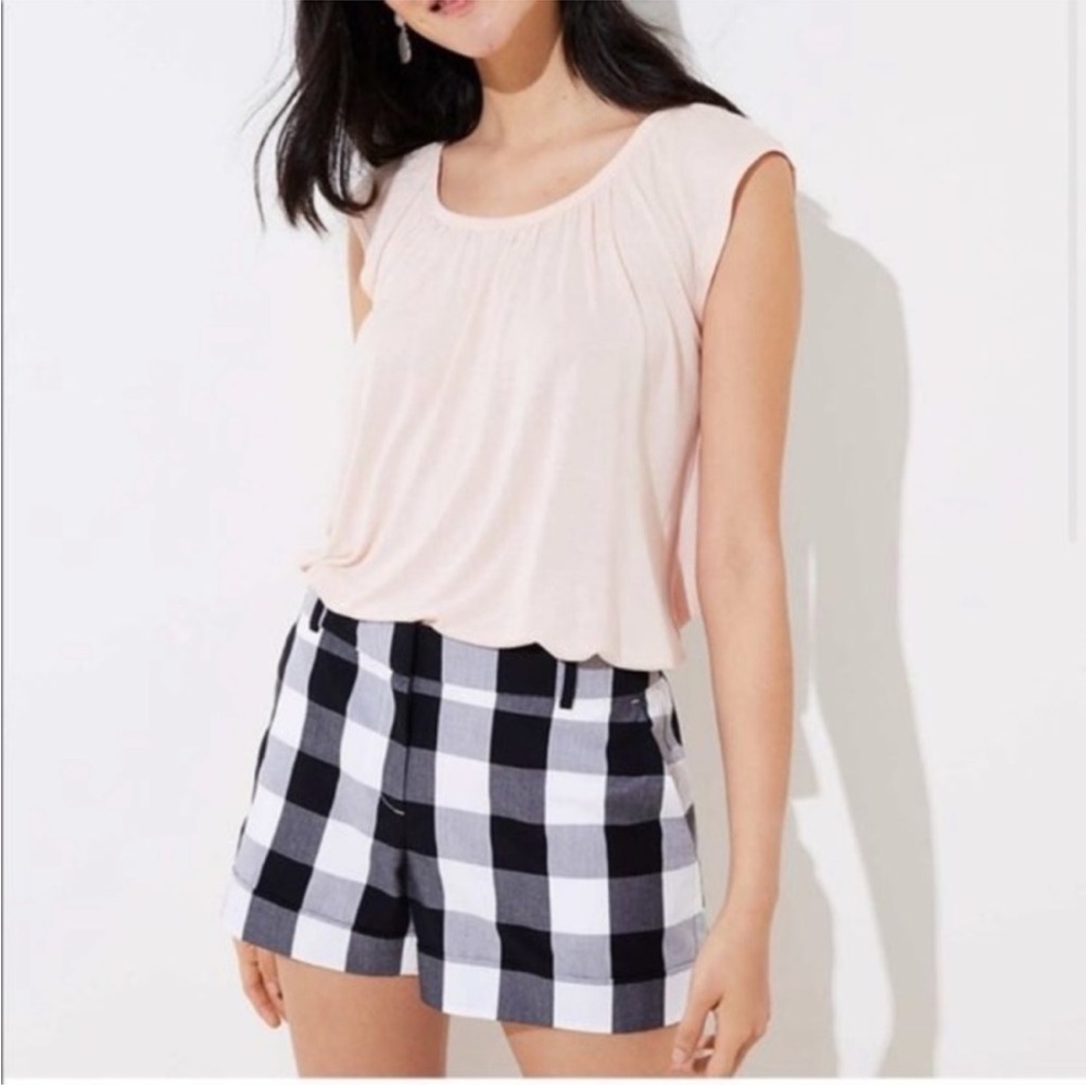 NWT Ann Taylor Loft black and white checkered shorts